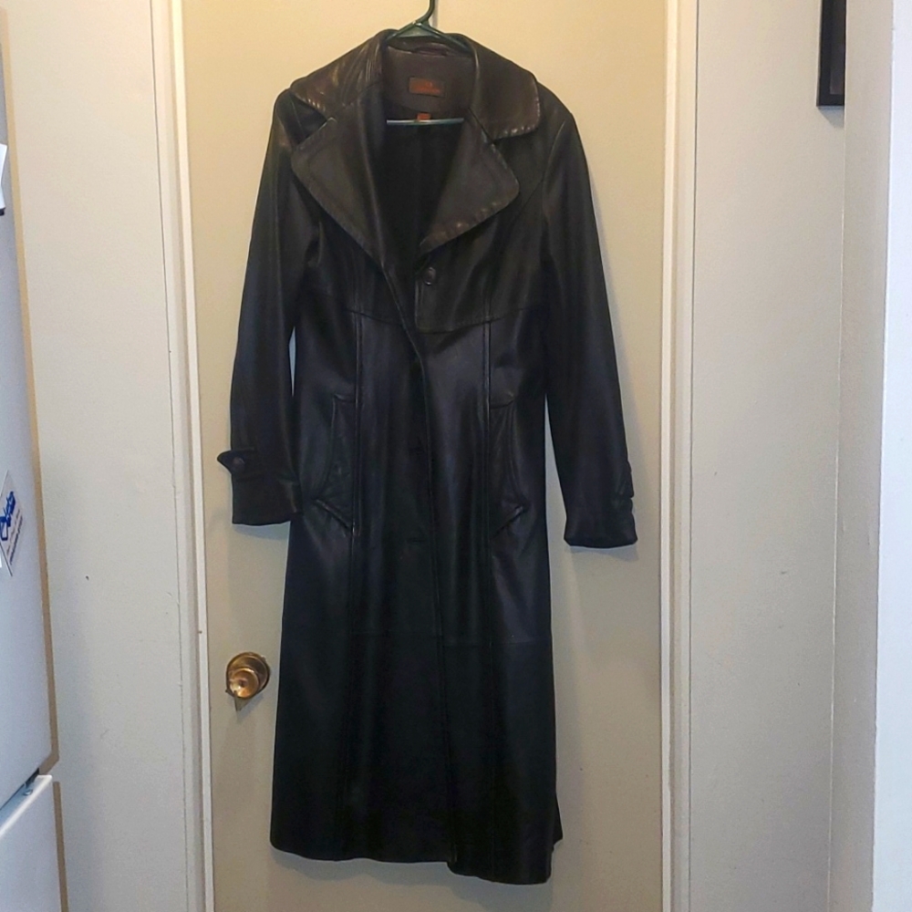 Vintage full length leather jacket - Picture 2 of 8